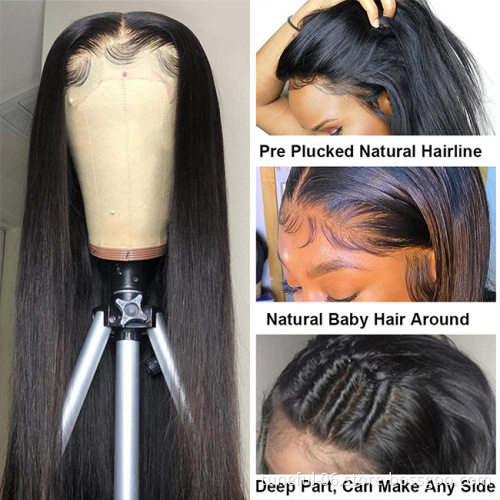 100% Brazilian Virgin Human Hair Transparent Swiss Lace Wig HD Body Wave Curly Lace Front wigs for Black Women